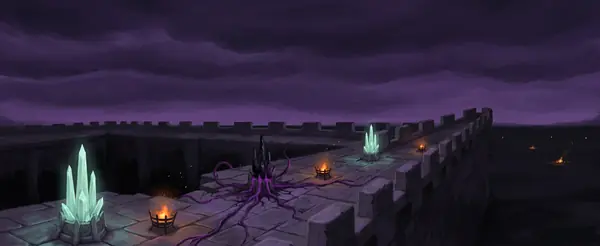The last wall at night